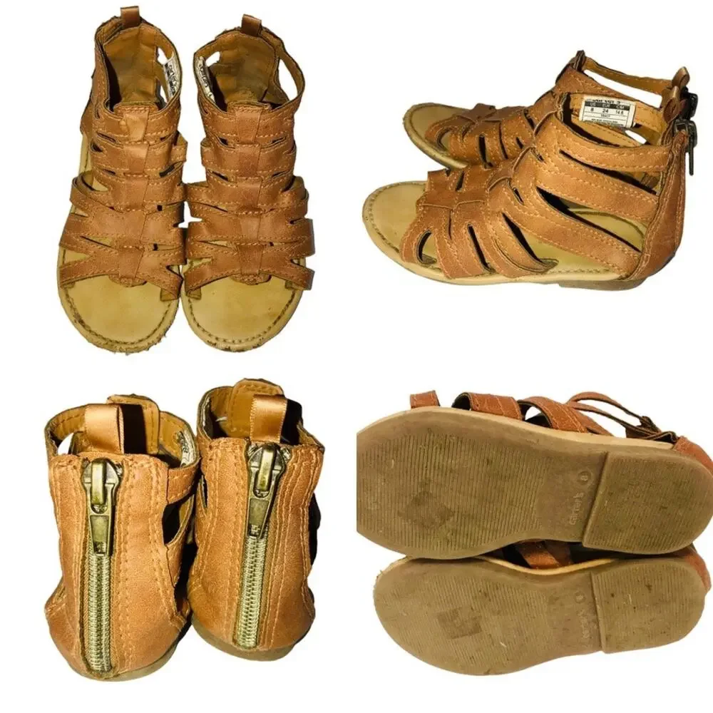 Carter's Little Girls Tracey Gladiator Ankle Wrap Sandal Size 8